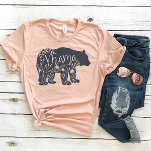 Floral Mama Bear Luxury Tee Shirt